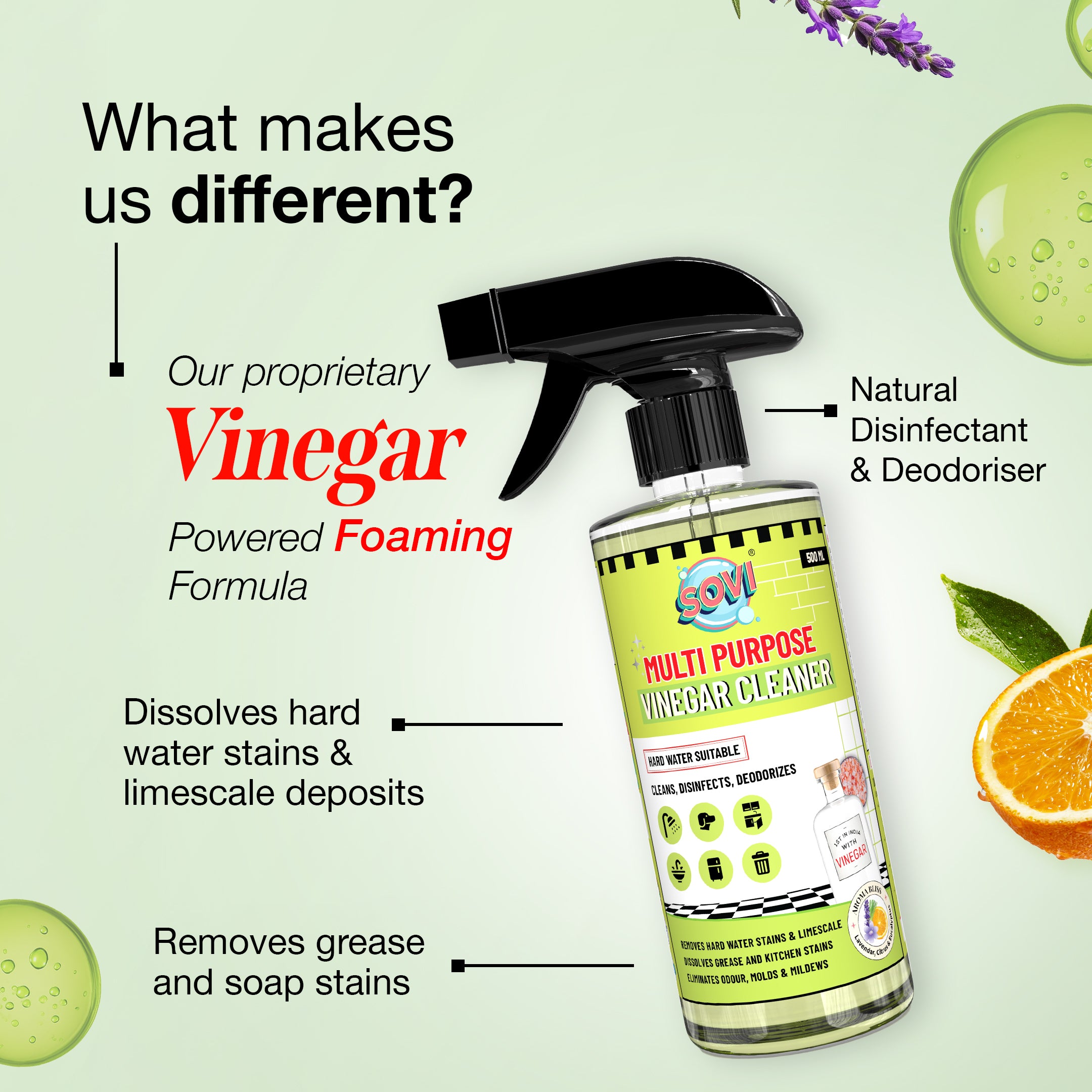SOVI® MULTI PURPOSE VINEGAR CLEANER, CLEAN SCENT