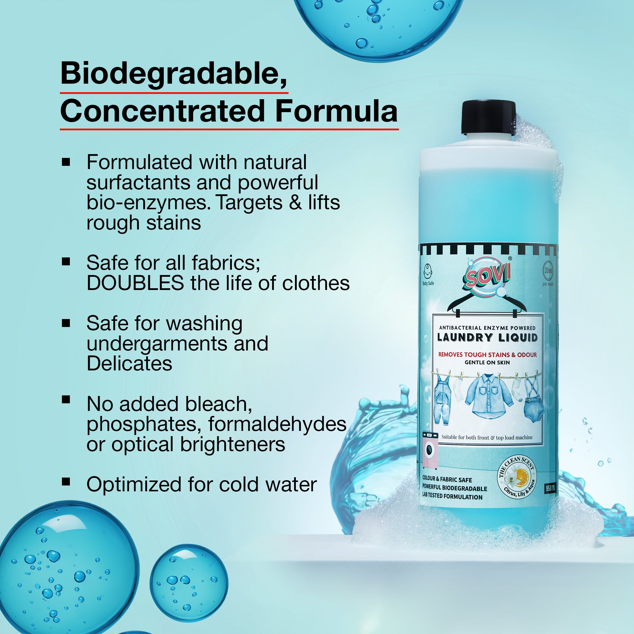Clean Home, Clean Laundry Kit - Free 500 ml (₹249) SOVI® Laundry Liquid Detergent