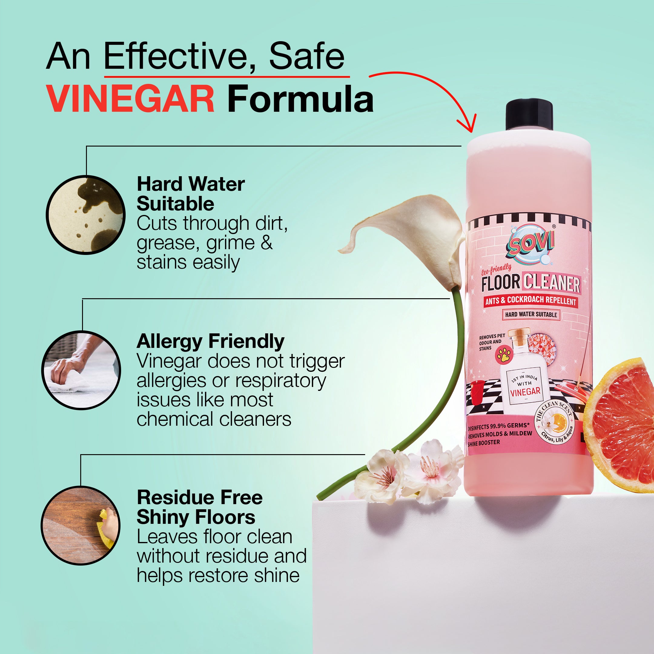 SOVI® VINEGAR POWERED DISINFECTANT FLOOR CLEANER, FRENCH CONNECTION
