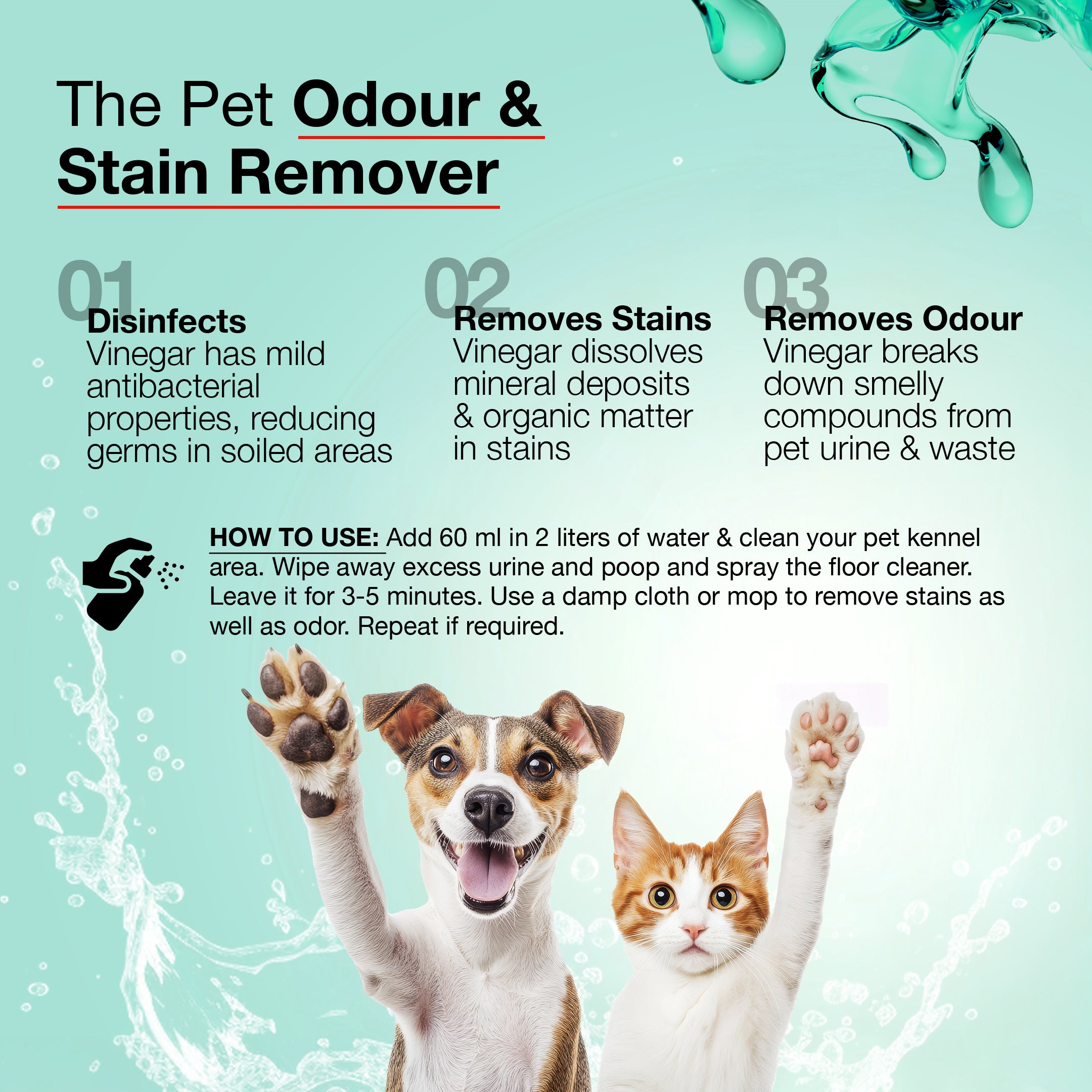 SOVI® VINEGAR POWERED DISINFECTANT FLOOR CLEANER, CLEAN SCENT