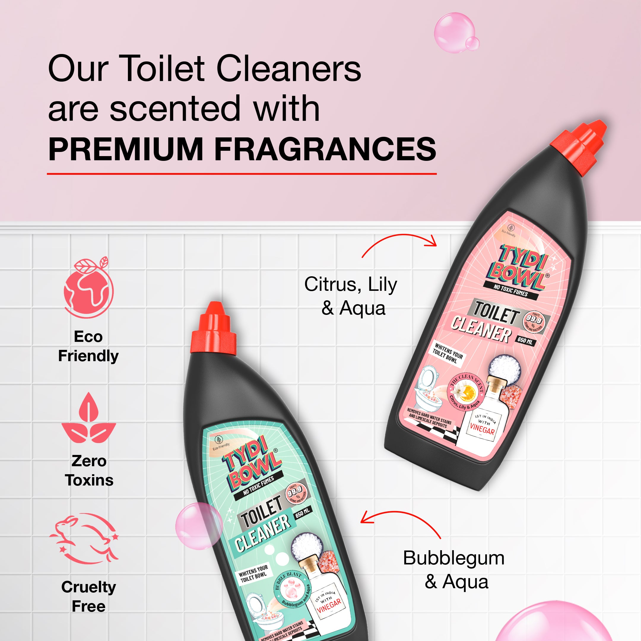 Floor and Toilet Cleaner Combo - SOVI® Floor Cleaner 950 ml, TYDIBOWL® Toilet Cleaner 650 ml, Pack of 2
