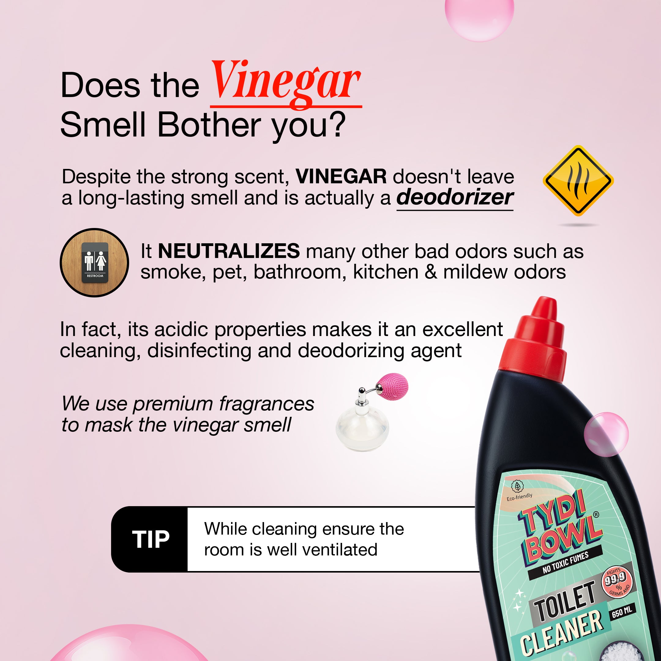 TYDIBOWL® TOILET CLEANER, VINEGAR POWERED, HARD WATER STAIN BLASTER, CLEAN SCENT
