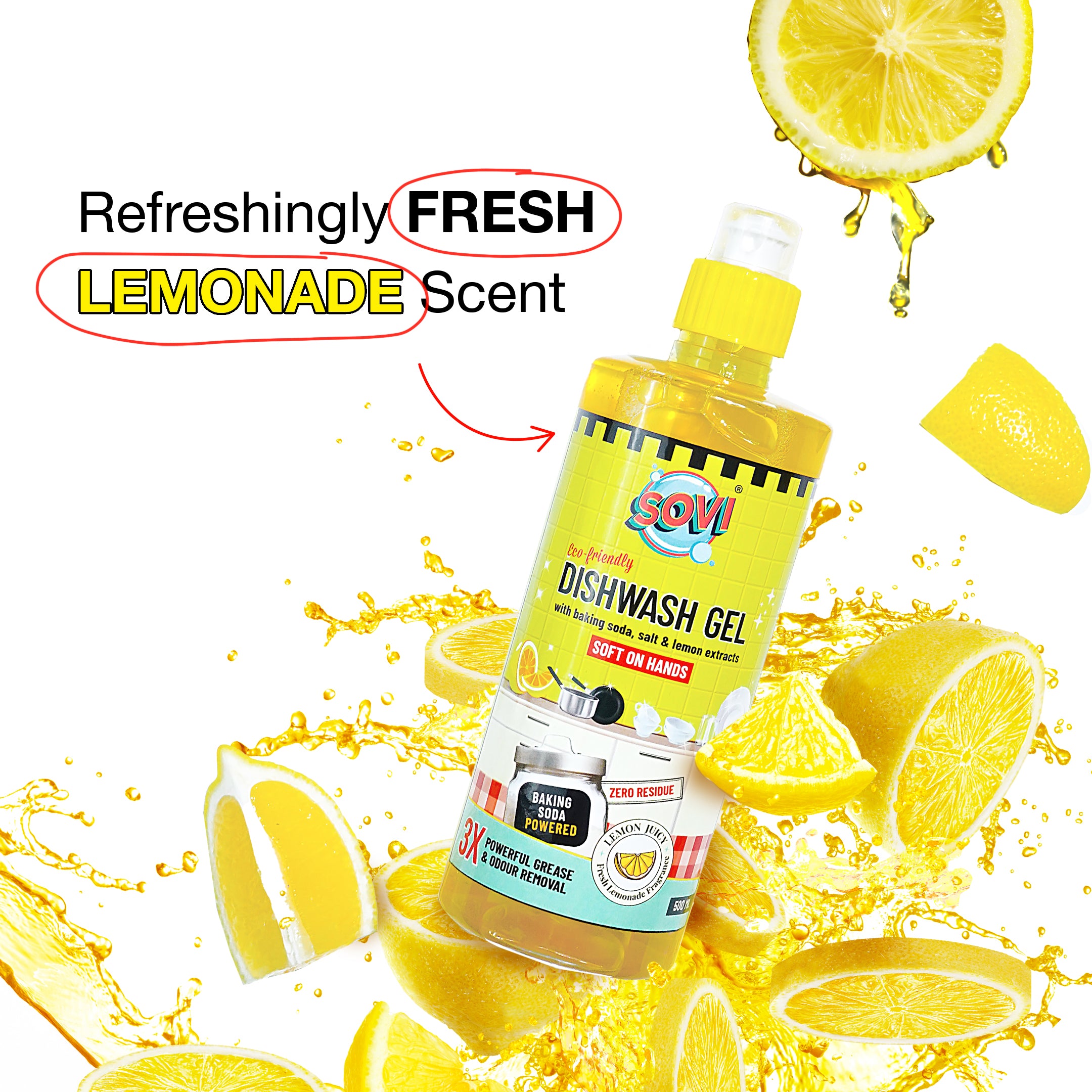 SOVI® Floor Cleaner 2L, SOVI® Dishwash Liquid 2L - Get TYDIBOWL® Toilet Cleaner ₹189 & SOVI® Glass Cleaner ₹149 FREE