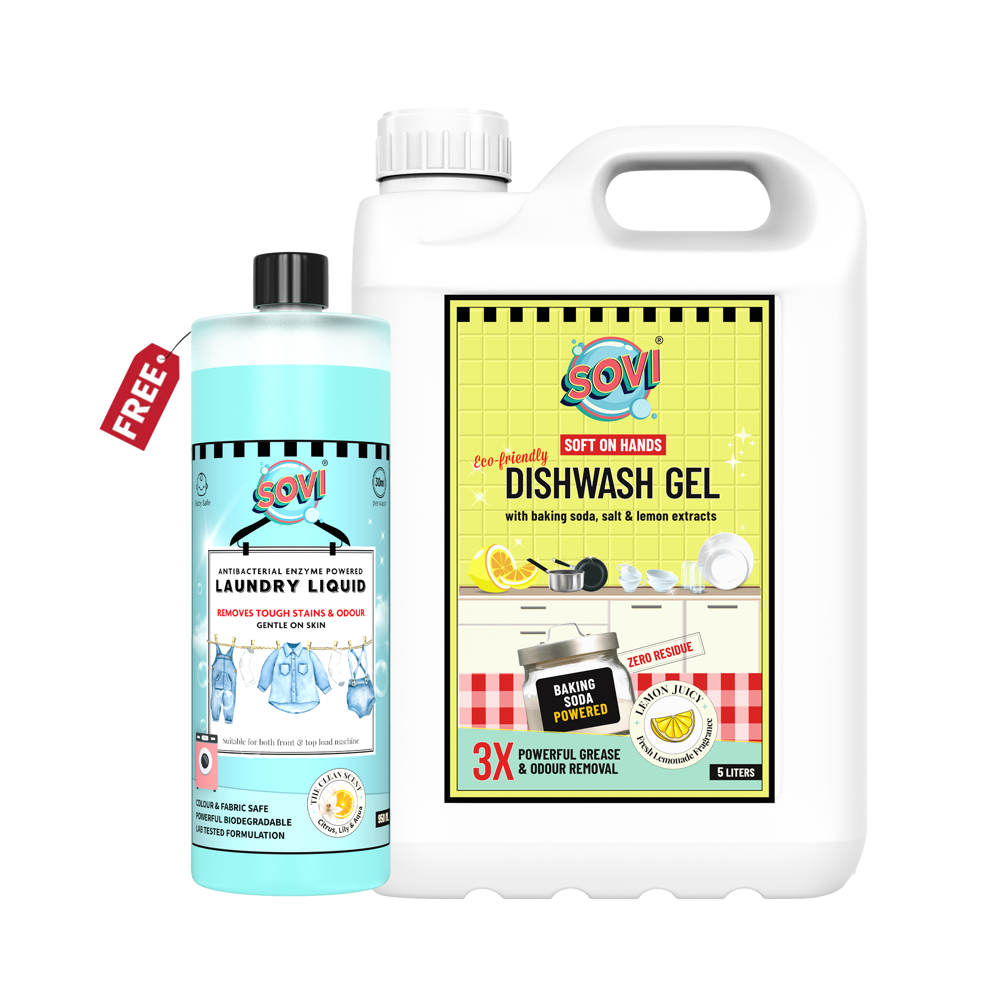 GET SOVI® Laundry Liquid Detergent 950 ml (₹449) Free