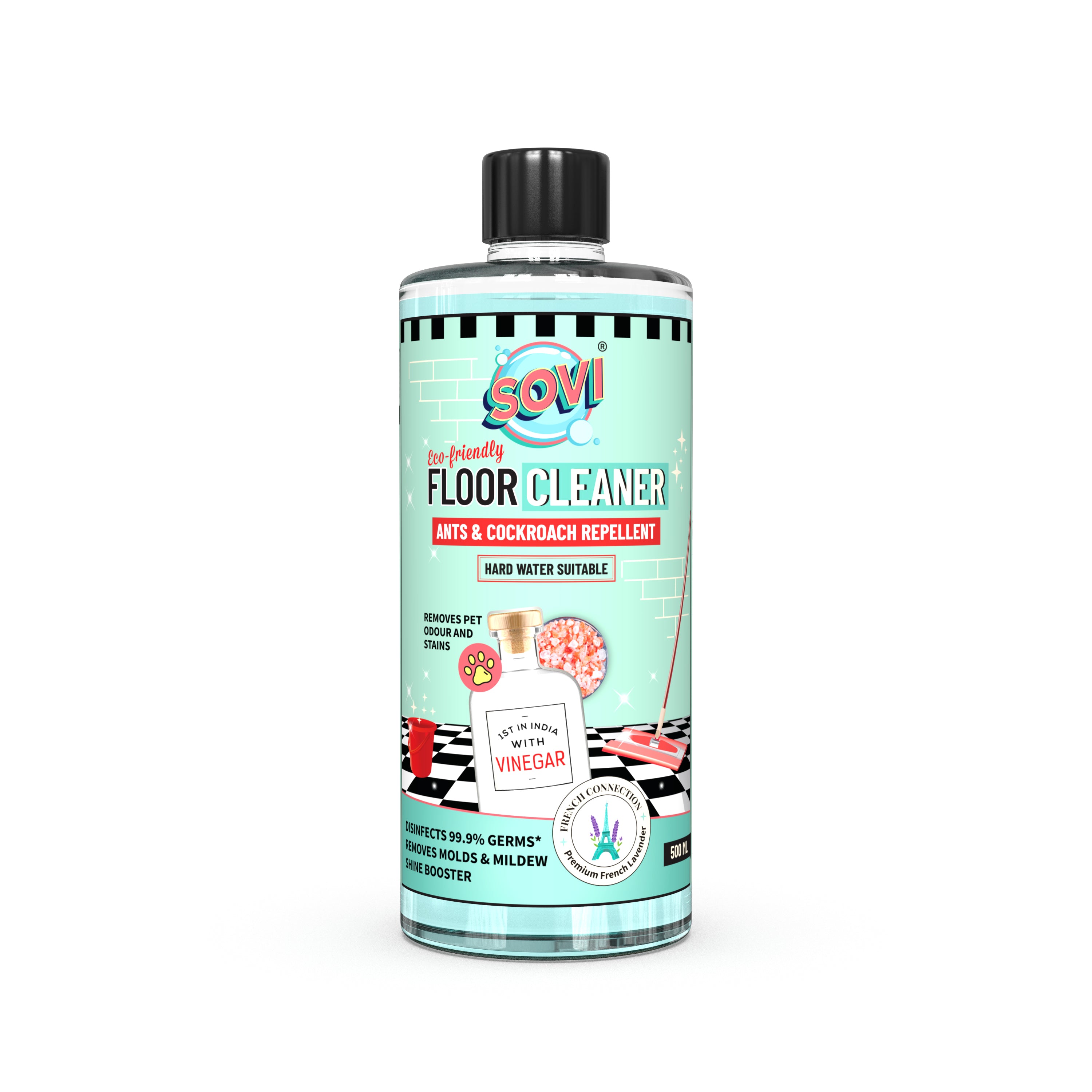 Bestseller Cleaning Kit - SOVI® Floor Cleaner, SOVI® Dishwash Liquid, SOVI® Glass Cleaner, TYDIBOWL® Toilet Cleaner, Pack of 4