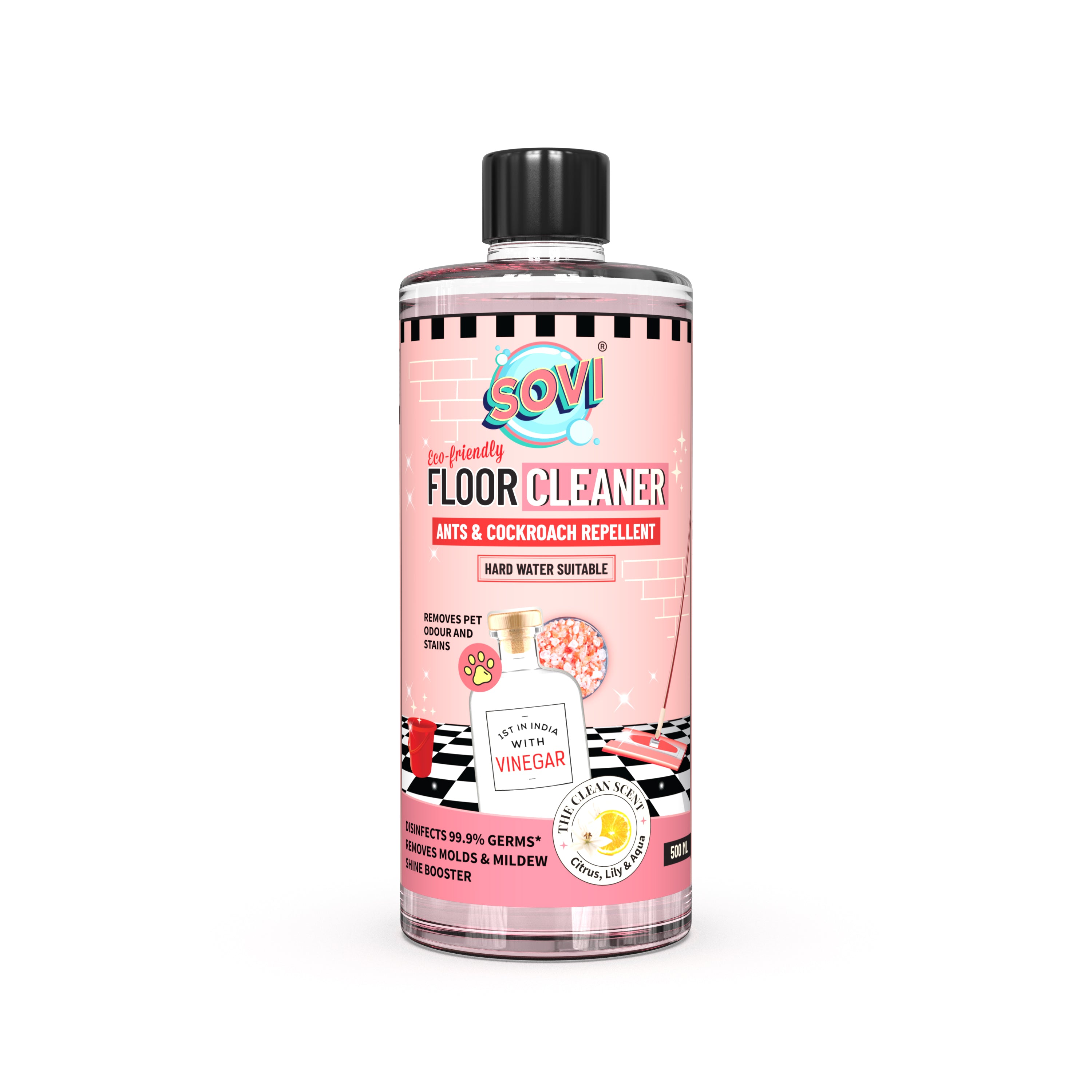 SOVI® VINEGAR POWERED DISINFECTANT FLOOR CLEANER, CLEAN SCENT