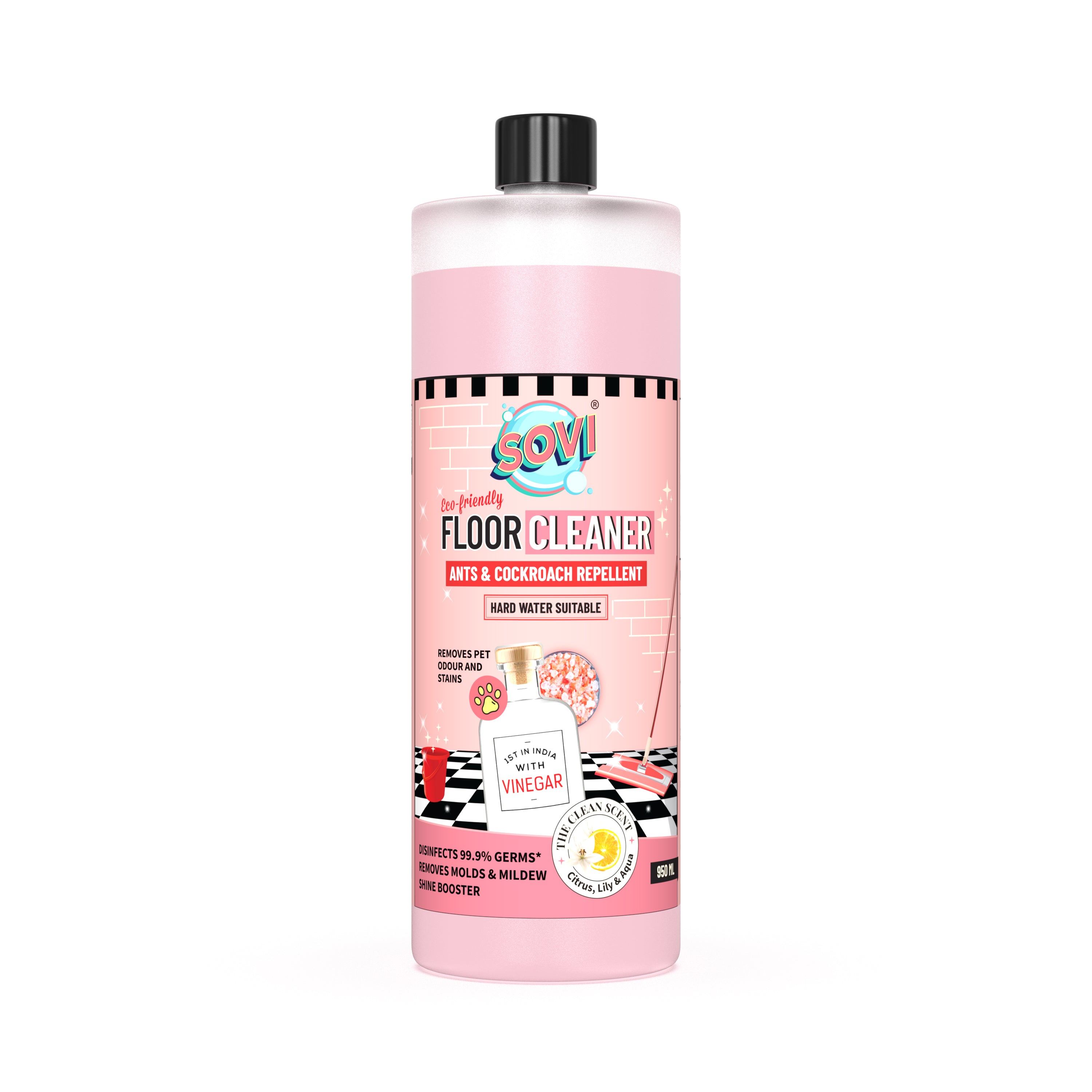 SOVI® VINEGAR POWERED DISINFECTANT FLOOR CLEANER, CLEAN SCENT