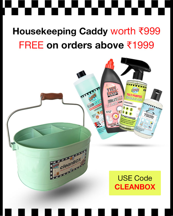 SOVI® & TYDI BOWL® CLEANBOX, Housekeeping Metal Caddy for all your Cleaning Essentials, FREE on purchases above Rs1999