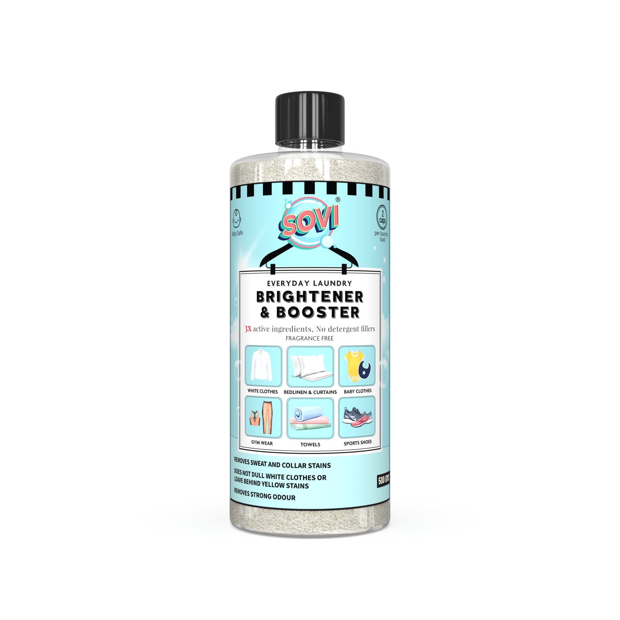 SOVI® EVERYDAY LAUNDRY BRIGHTNER & BOOSTER, CHLORINE FREE OXYGEN BLEACH, ODOUR REMOVER, LAUNDRY WHITENER