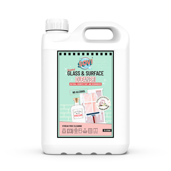 SOVI® VINEGAR POWERED SCENTED GLASS & SURFACE CLEANER, POWDER ROOM (5L)