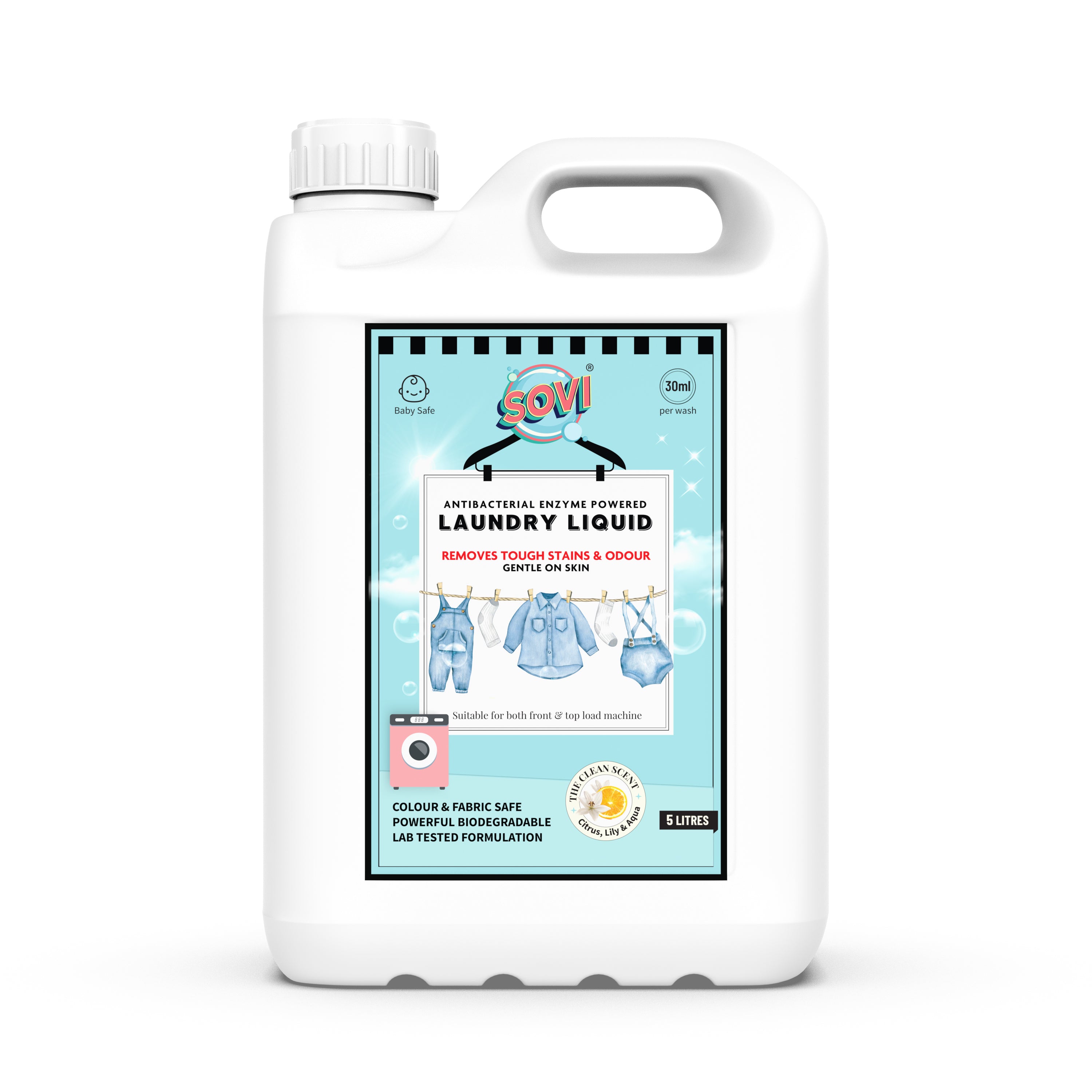 SOVI® Floor Cleaner 5 Liters worth ₹1199 FREE with SOVI® Laundry Liquid Detergent 5 Liters