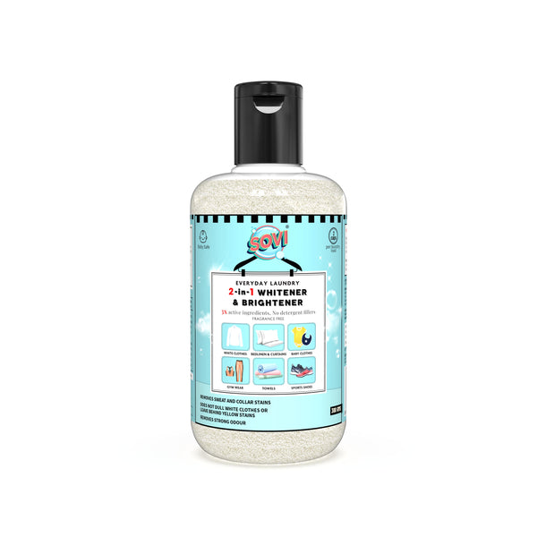 SOVI® 2-IN-1 FABRIC WHITENER & BRIGHTENER, ODOUR REMOVER, COLOUR-SAFE LAUNDRY CARE FOR BABY CLOTHES, TOWELS, GYM WEAR & BED LINEN, MACHINE WASH FRIENDLY, GENTLE ON FABRICS