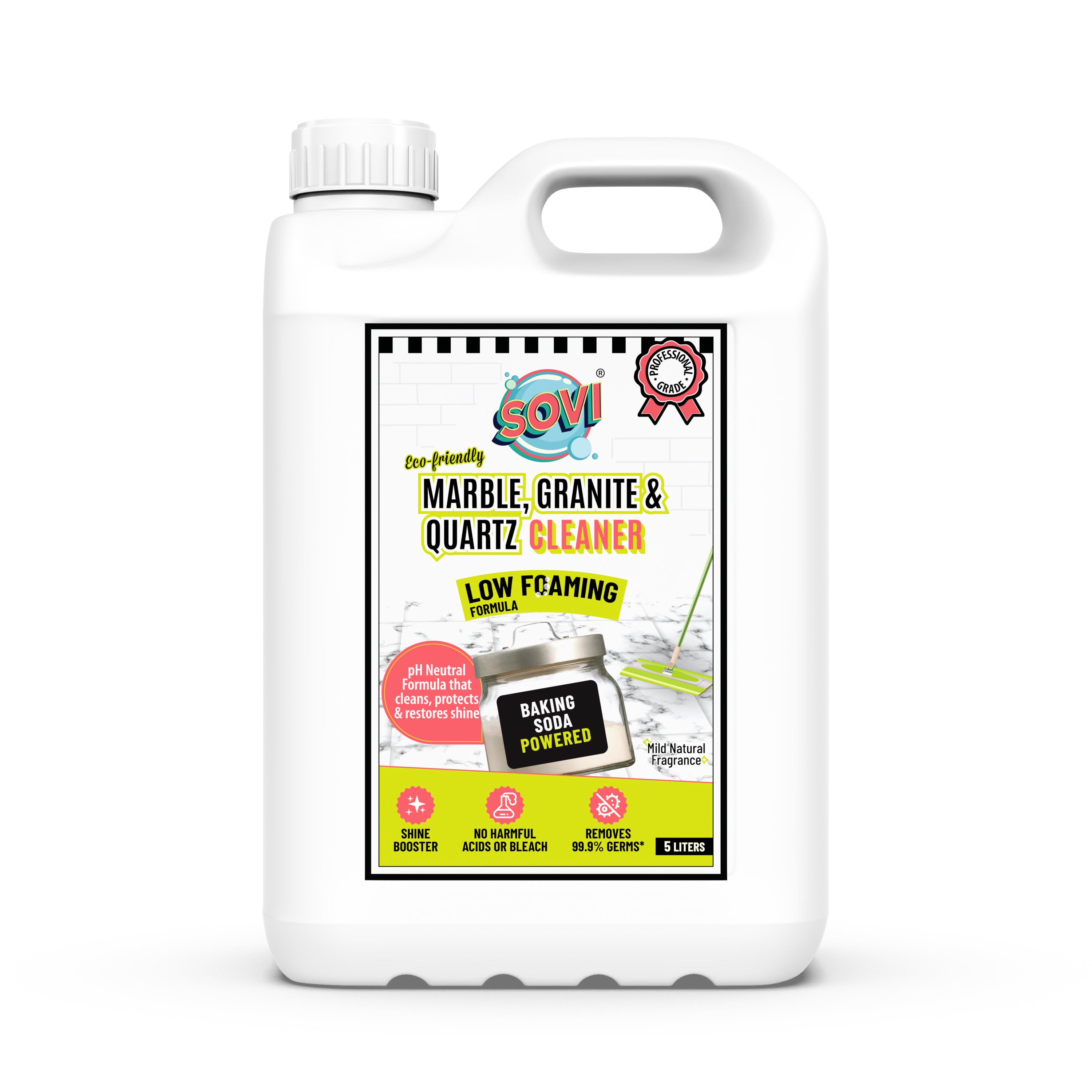 SOVI® ECO FRIENDLY MARBLE CLEANER, GRANITE, QUARTZ & FLOOR CLEANER, LOW FOAMING FORMULA, DEEP CLEANS, RESTORES SHINE, PH NEUTRAL FORMULA, 950 ML