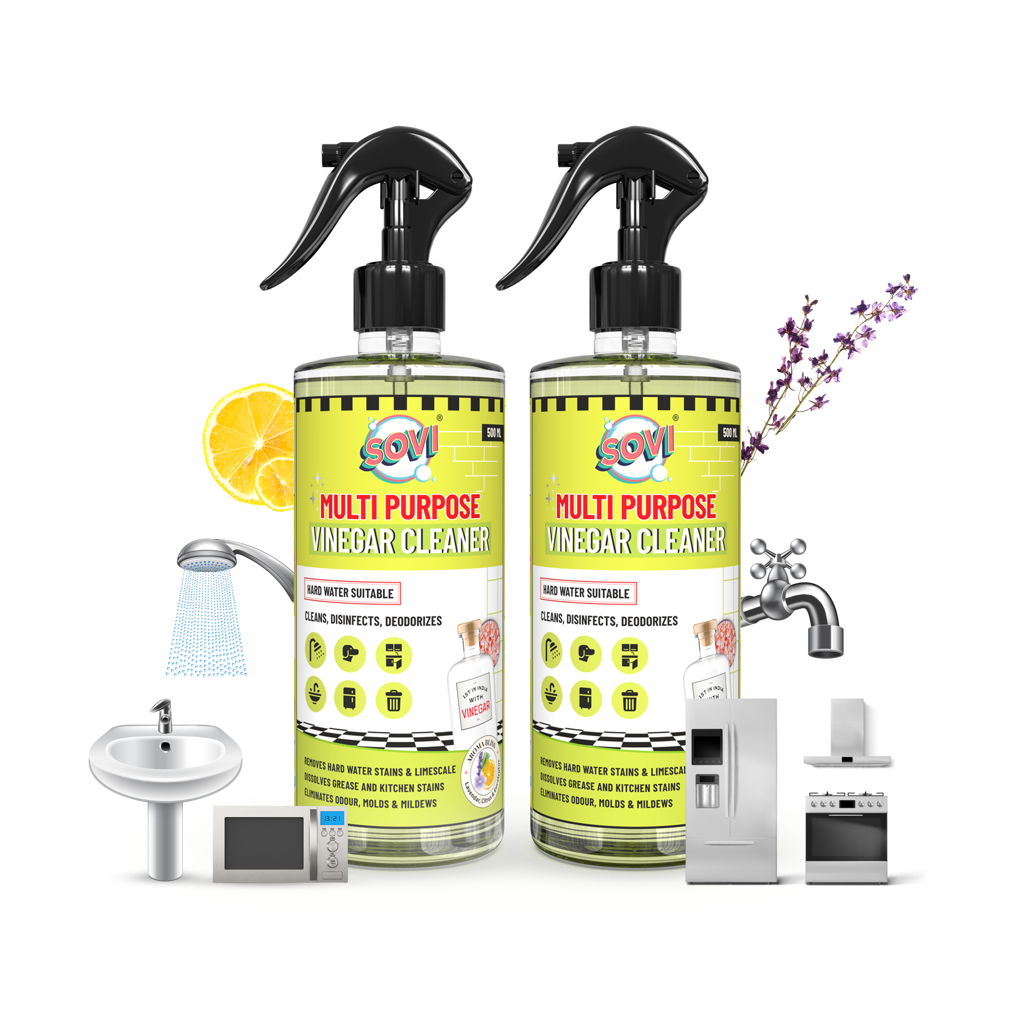 SOVI® MULTI PURPOSE VINEGAR CLEANER, KITCHEN DEGREASER & HARD WATER STAIN REMOVER