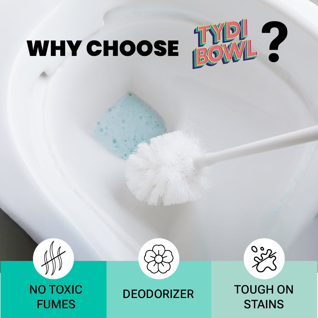 TYDIBOWL® TOILET CLEANER, VINEGAR POWERED, HARD WATER STAIN BLASTER, COMBO OF TWO FRAGRANCES: BUBBLE BLAST + CLEAN SCENT