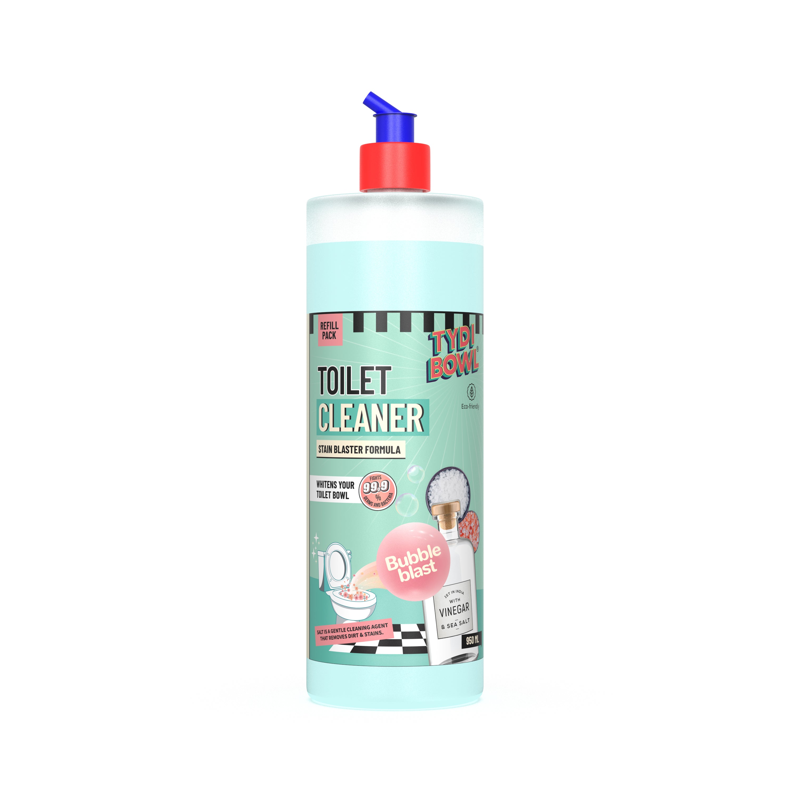 TYDIBOWL® TOILET CLEANER, VINEGAR POWERED, HARD WATER STAIN BLASTER, BUBBLE BLAST