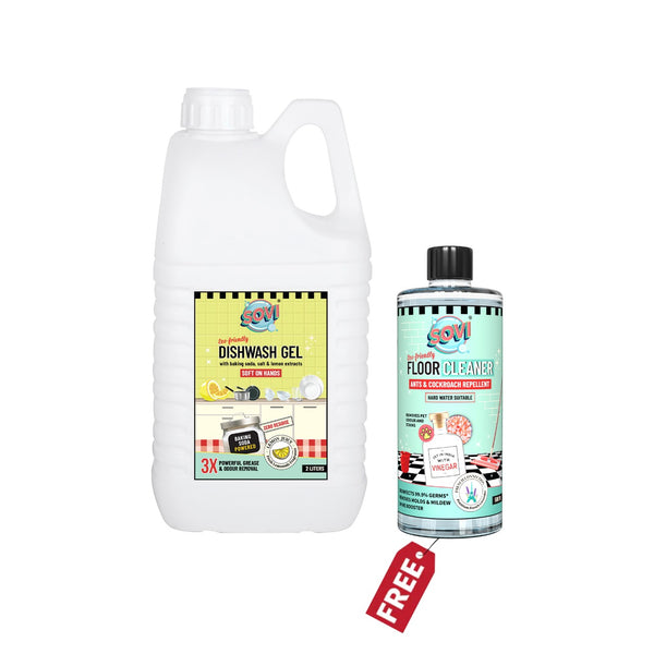 SOVI® Dishwash Liquid Gel 2 Liters | SOVI® 500 ml (₹149) Floor Cleaner Free