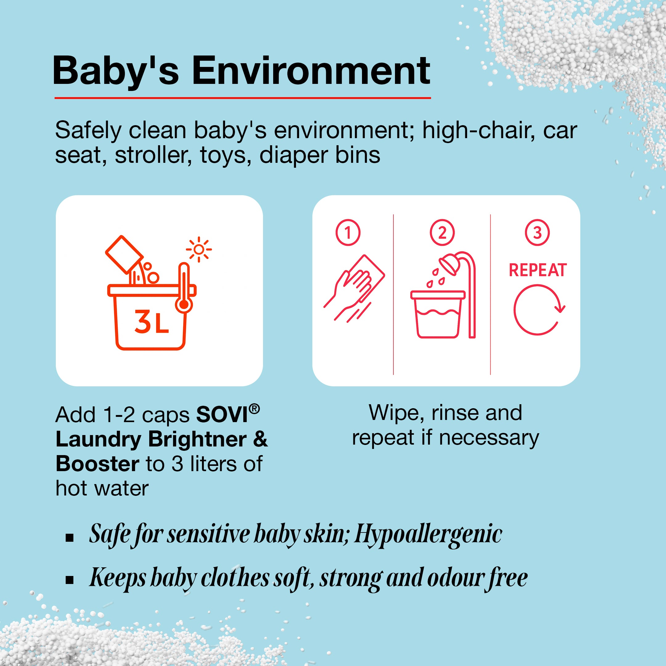 SOVI® EVERYDAY LAUNDRY BRIGHTNER & BOOSTER, CHLORINE FREE OXYGEN BLEACH, ODOUR REMOVER, LAUNDRY WHITENER
