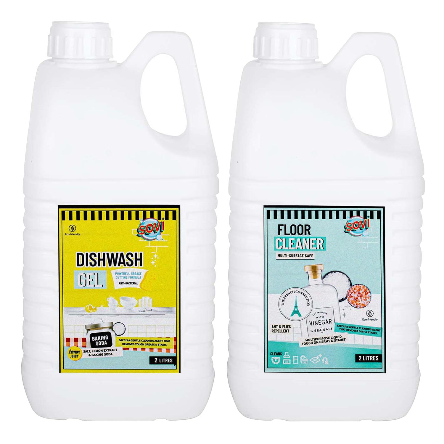 SOVI® Dishwash Liquid Gel 2 Liters, Pack of 2.